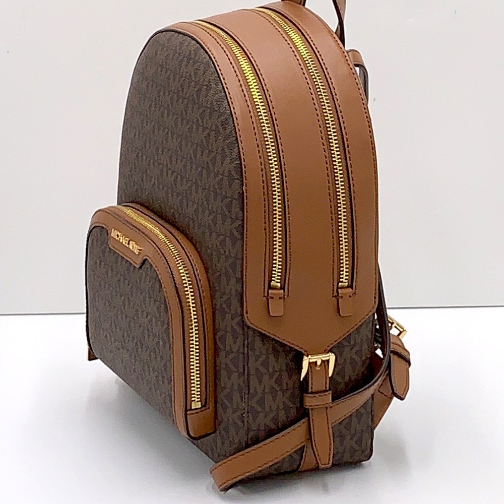 MICHAEL KORS JAYCEE MEDIUM BACKPACK BROWN SIGNATURE COLOR NWT - Picture 4 of 16